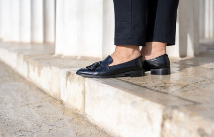Deluxe Tassel Loafer Pointy Nero Glossy
