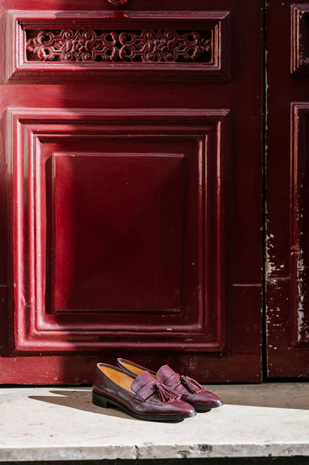 Deluxe Tassel Loafer Pointy Grape Glossy