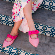 Hot Pink Bast Mules