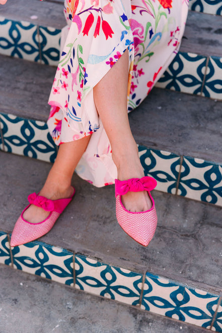 Hot Pink Bast Mules