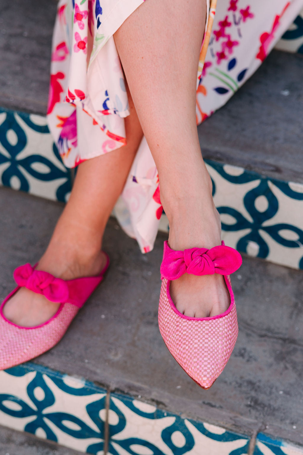 Hot Pink Bast Mules