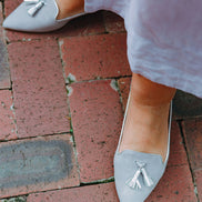 Pointy Tassel Loafer Grey-Berg Wash Argento (short tassel)