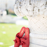 Red Woven Tassel Mules