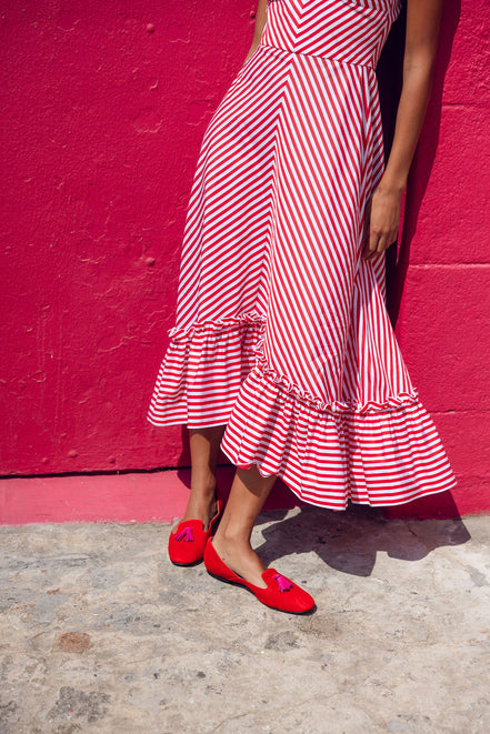 Blood-Hot Pink Summer Tassel Loafer