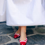 Red Stripes Slingback