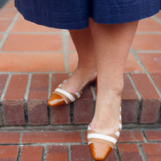 Cognac Stripes Slingback