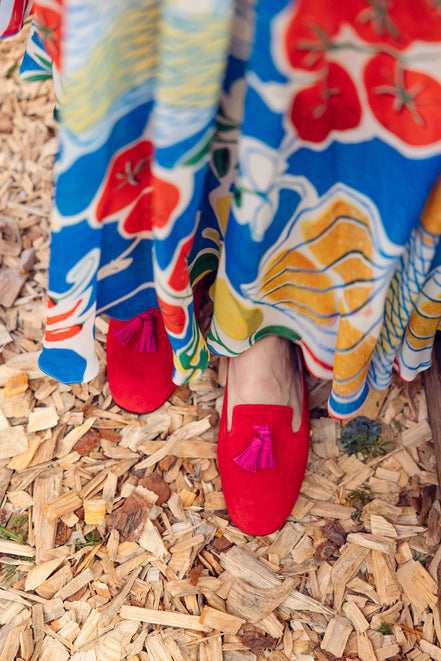 Blood-Hot Pink Summer Tassel Loafer