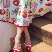 Red Stripes Slingback