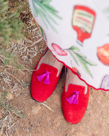Blood-Hot Pink Summer Tassel Loafer