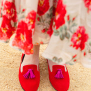 Blood-Hot Pink Summer Tassel Loafer