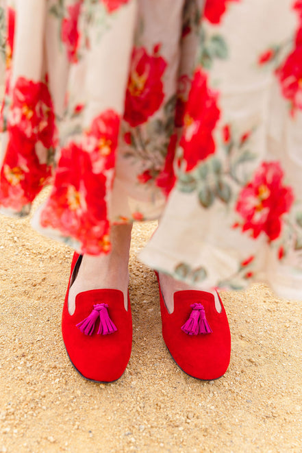 Blood-Hot Pink Summer Tassel Loafer