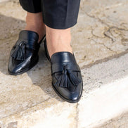 Deluxe Tassel Loafer Pointy Nero Glossy
