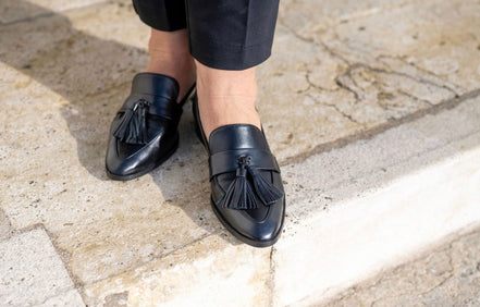 Deluxe Tassel Loafer Pointy Nero Glossy