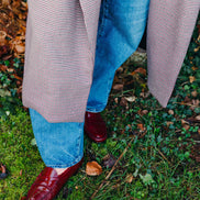 Patent Moccasin Bordo Shearling Lined