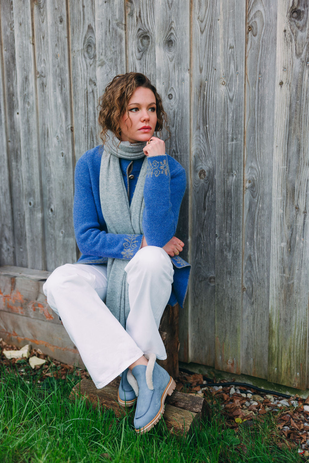 Cashmere Scarf Elephant-Turtle Dove