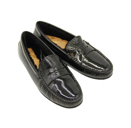 Patent Moccasin Nero Shearling Lined
