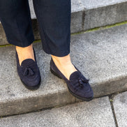 London Tassel Loafer Navy lined