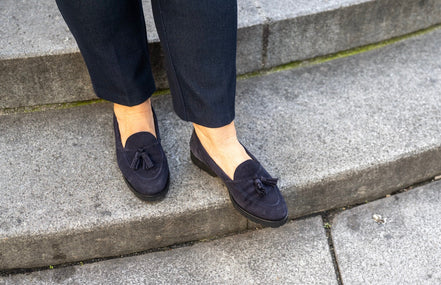 London Tassel Loafer Navy lined