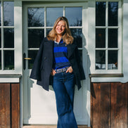 Patent Moccasin Blu Shearling Lined