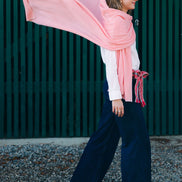Cashmere Scarf Plumeria - Shrinking Violet