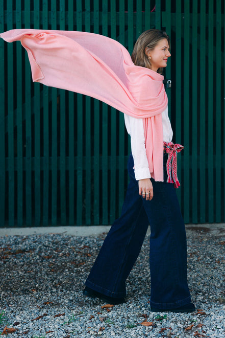 Cashmere Scarf Plumeria - Shrinking Violet
