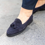 London Tassel Loafer Navy lined