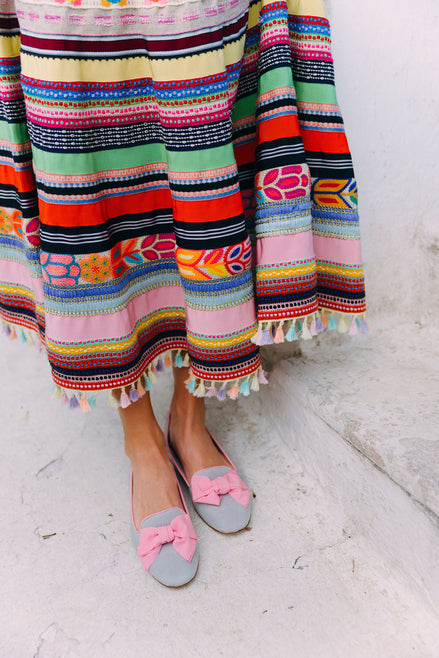 Bow Loafer Grey-Rosa