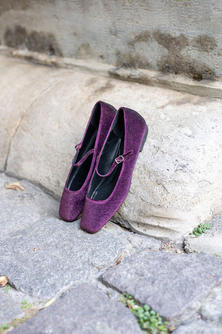 Mary Jane Velluto Vinaccia with rhinestones