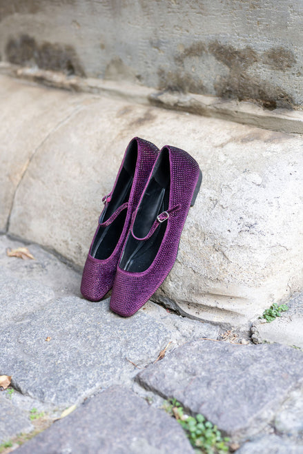Mary Jane Velluto Vinaccia with rhinestones