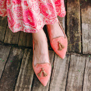 Pointy Tassel Loafer Melon-Sella (short tassel)