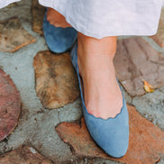 Scalloped Ballerina Dark Blue