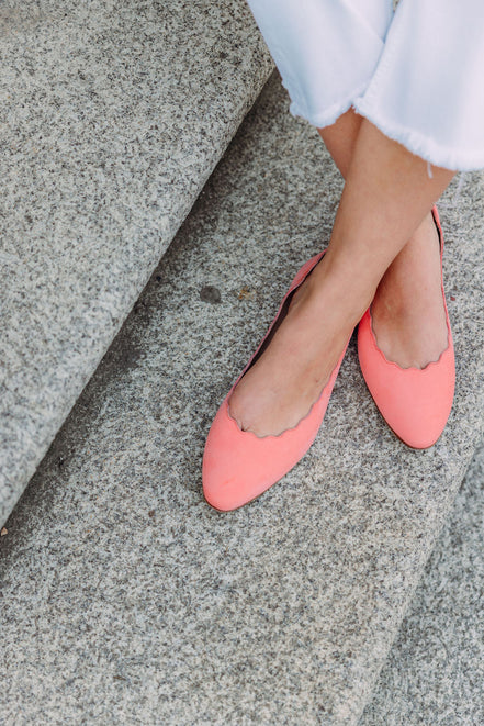 Scalloped Ballerina Rosso