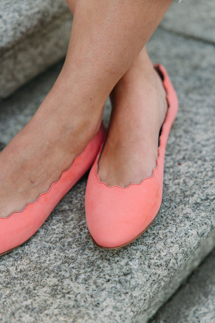 Scalloped Ballerina Rosso