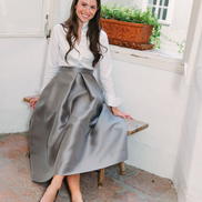 Velvet Ballerina with Crystal Buckle Grey