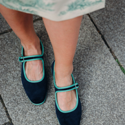 Mary Jane Furlane Velluto Blue