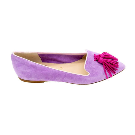 Pointy Tassel Loafer Bouganville-Rose Petal-Fancy (long tassel)