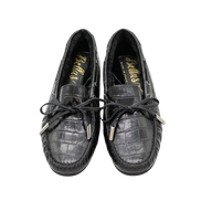 Bow Moccasin Cocco Nero Shearling Lined