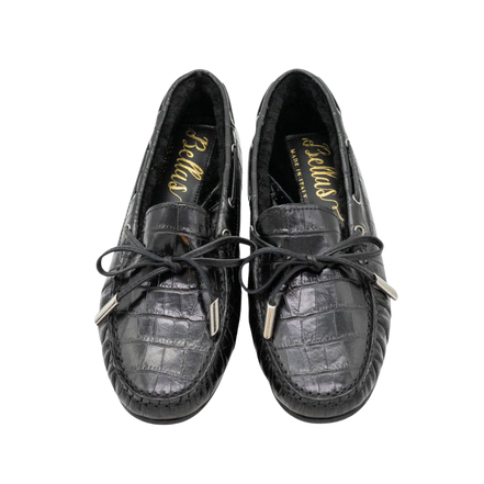Bow Moccasin Cocco Nero Shearling Lined