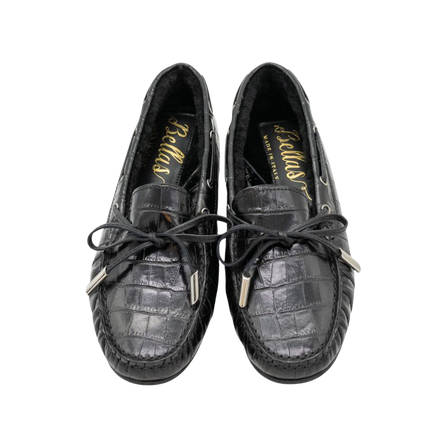 Bow Moccasin Cocco Nero Shearling Lined