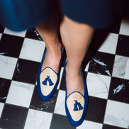 Raffia Tassel Loafer Marine