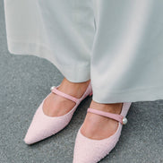 Pointy Mary Jane Tweed Caramella