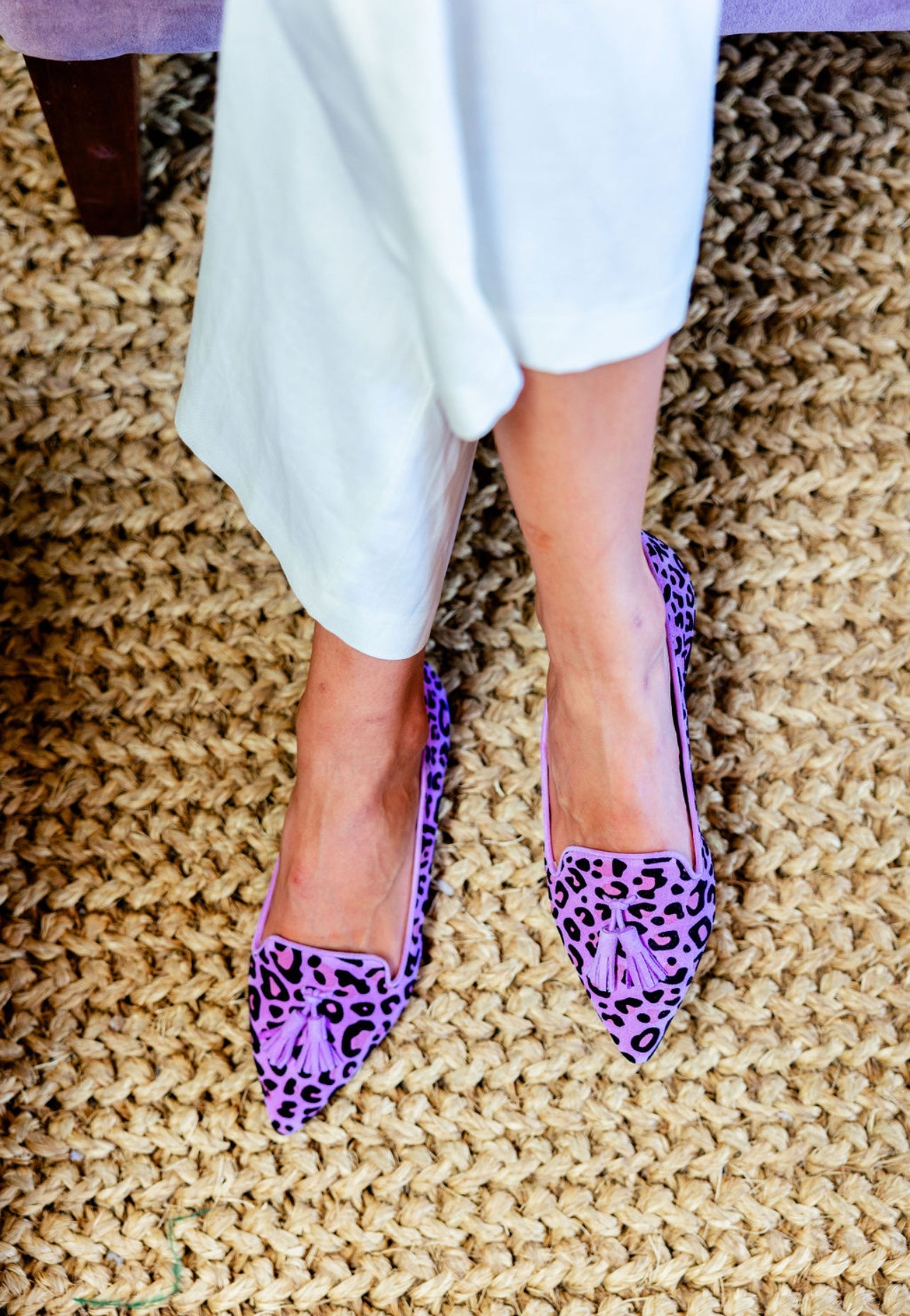 Pointy Tassel Loafer Leopardino Lilla (short Tassel)