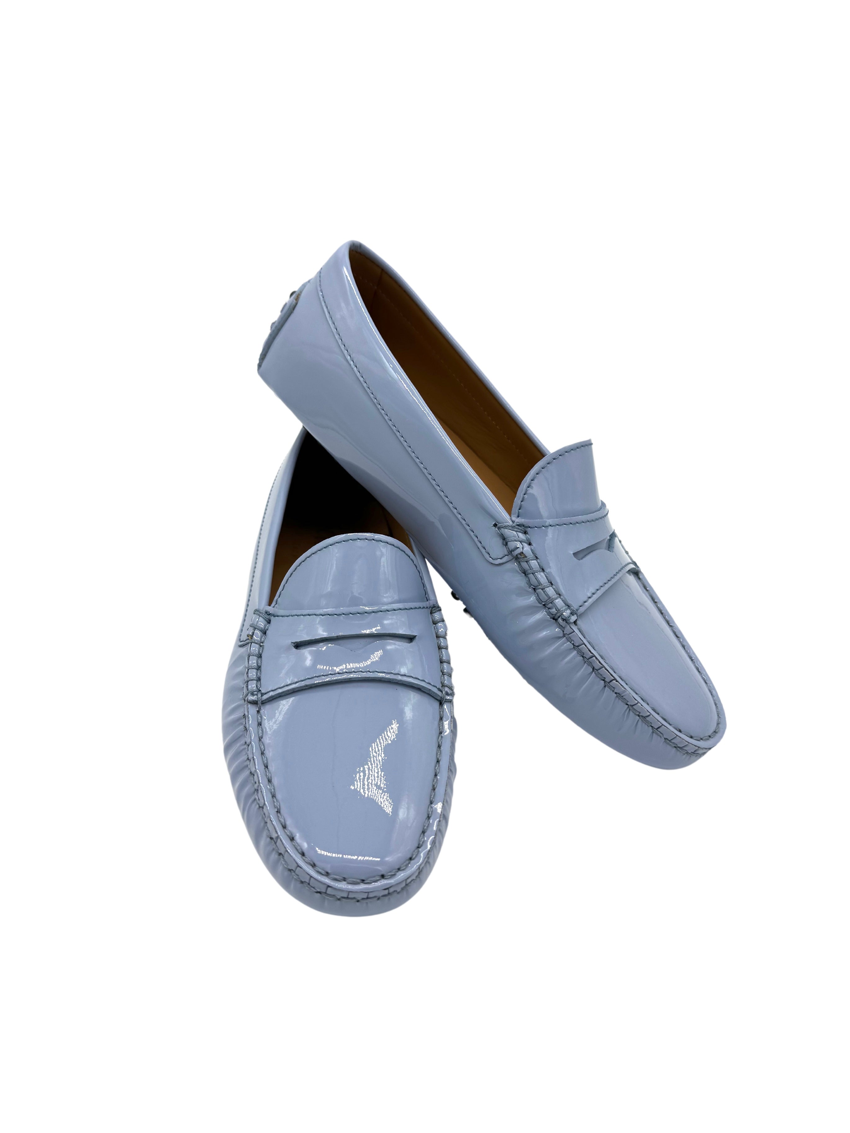 Patent Moccasin Celeste