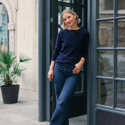 Pointy Mary Jane Tweed Navy