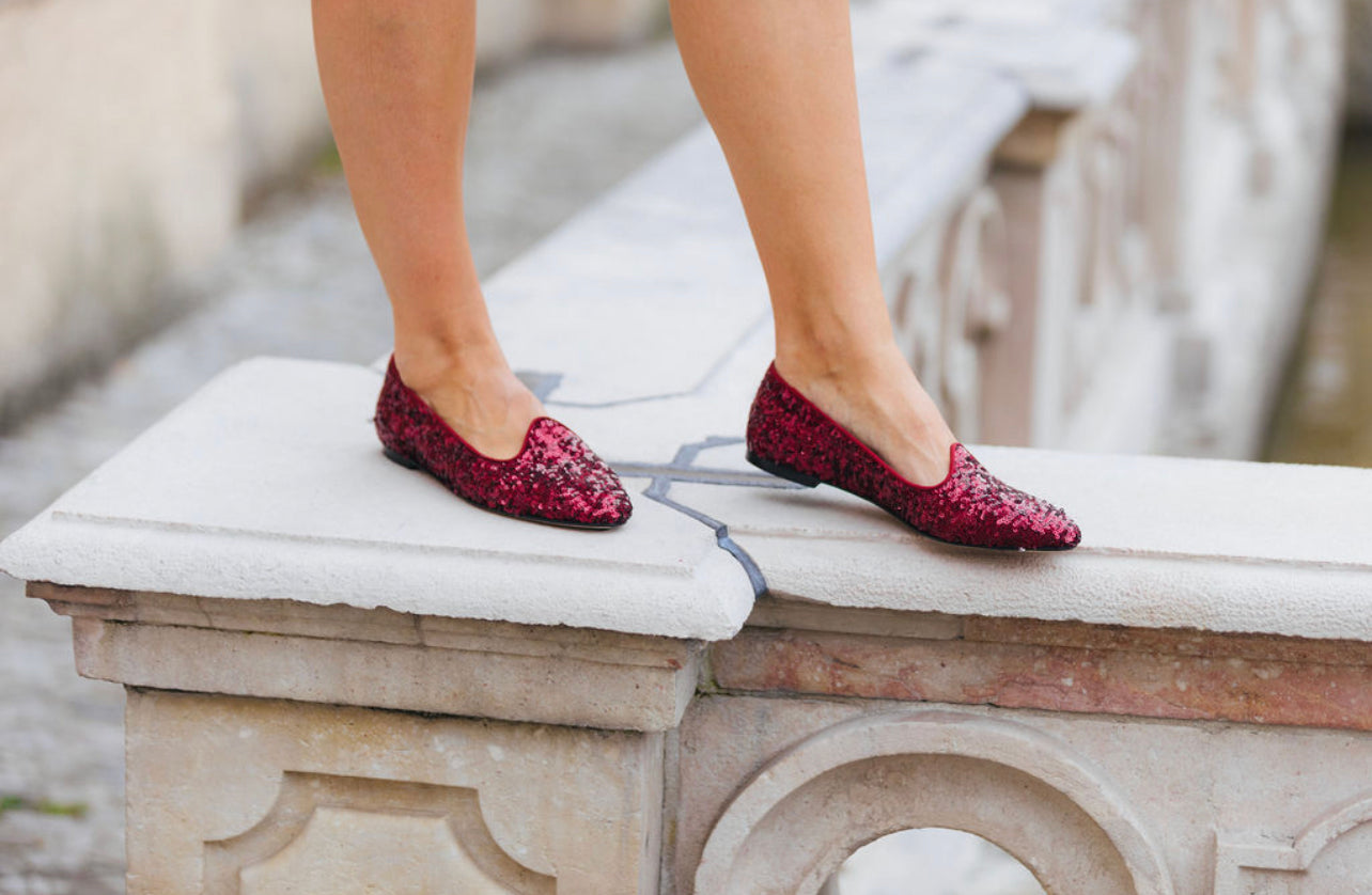 Ballerina Loafer Bordo with sequins