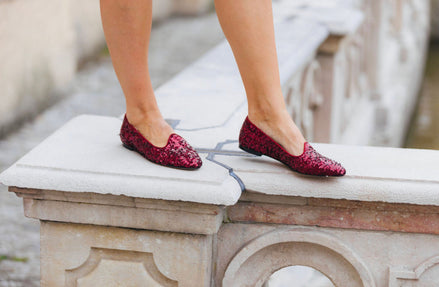 Ballerina Loafer Bordo with sequins