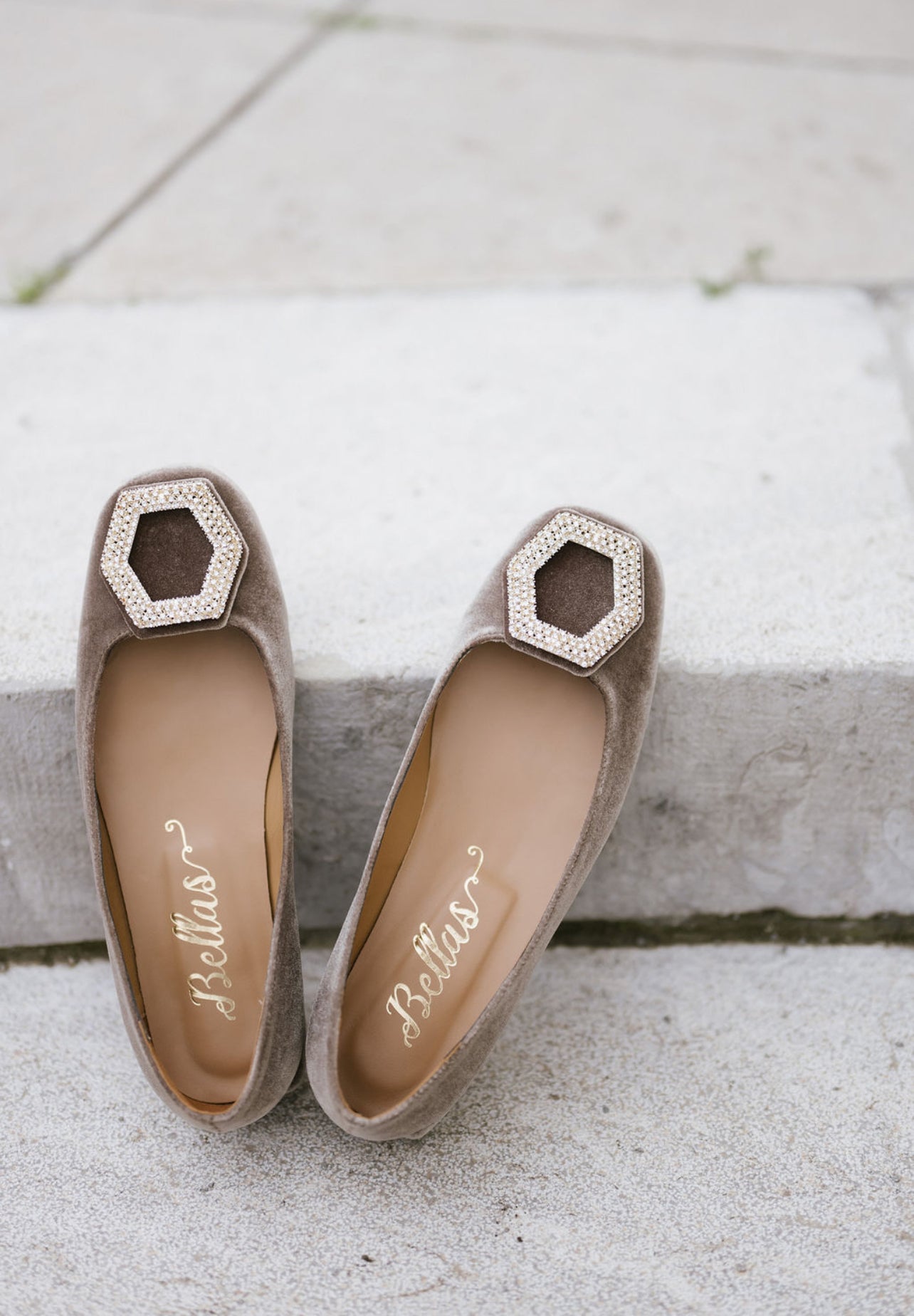Velvet Ballerina with Crystal Buckle Puro