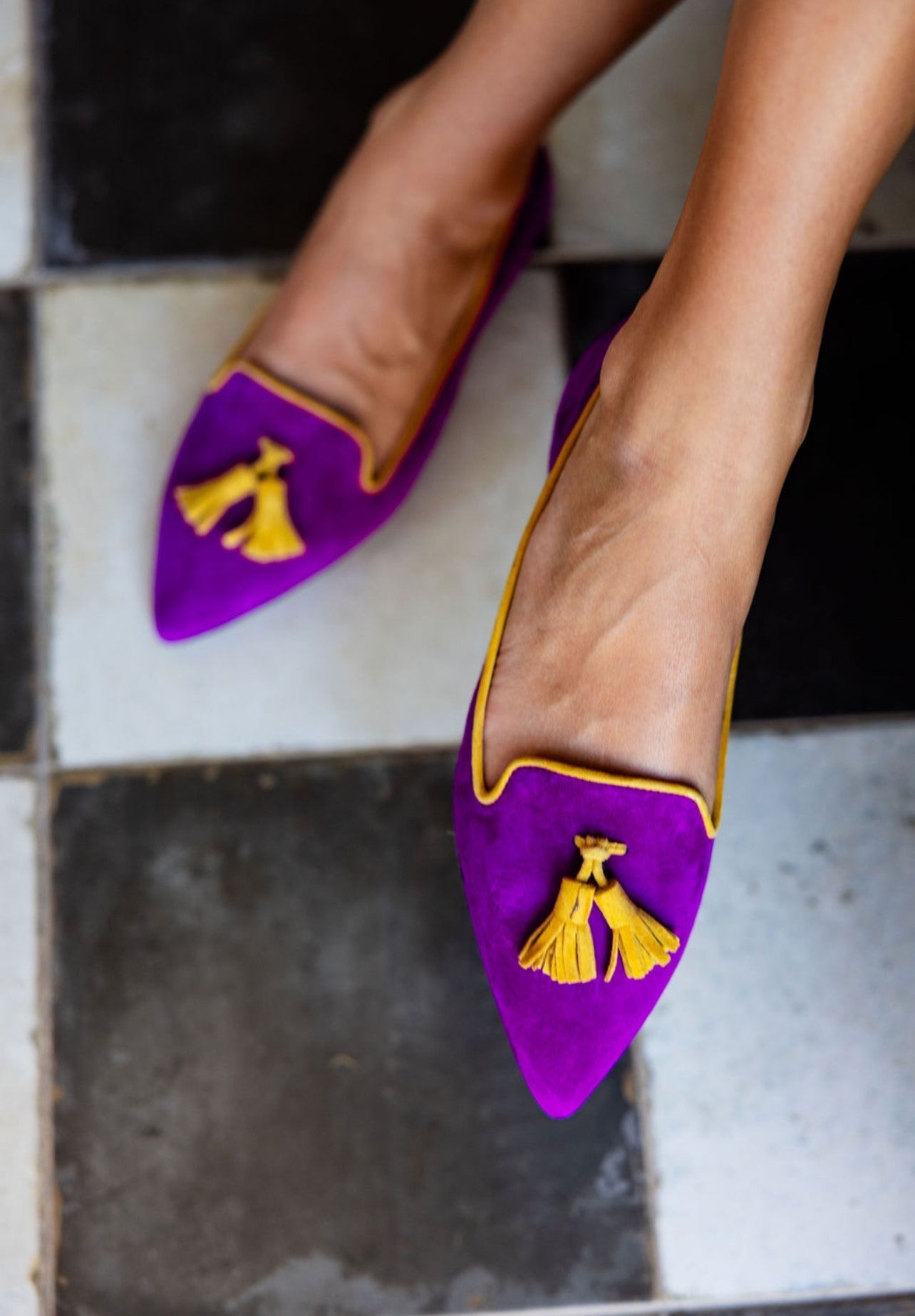 Pointy Tassel Loafer Porpora - Limonata (short tassel)
