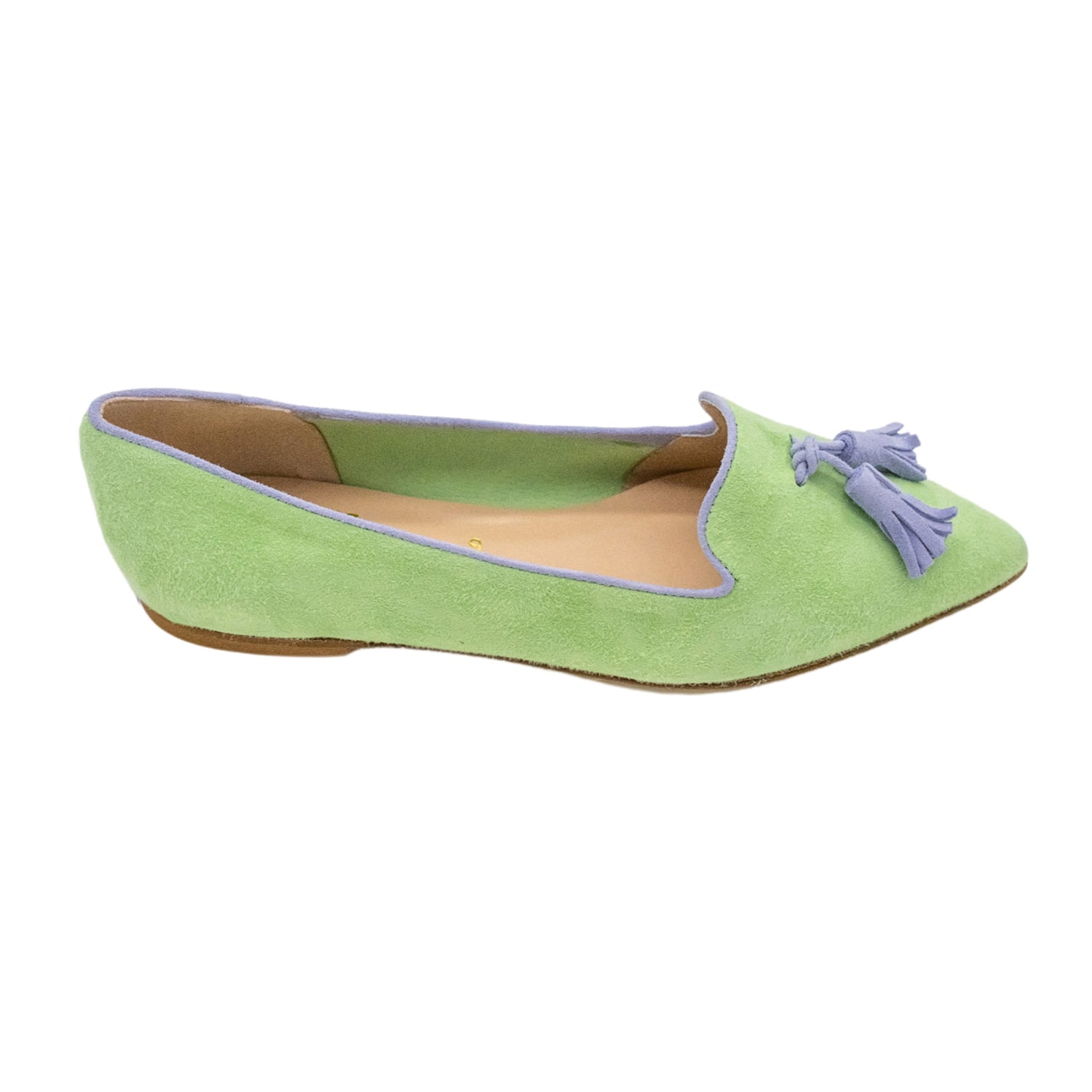 Pointy Tassel Loafer Green - Lavander (short tassel)