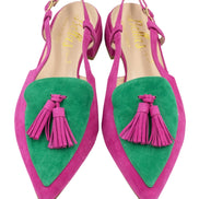Hot Pink-Verde Estivo Tassel Slingback